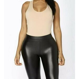 Basic Tank Top Racerback Sleeveless Bodysuit in Khaki Tan NEW Summer One Piece M